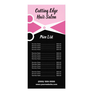 Carte Publicitaire Prix du salon de coiffure promotionnel