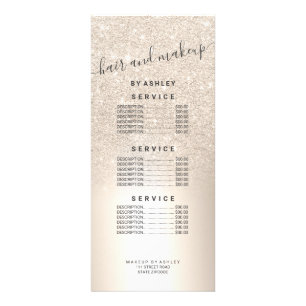 Carte Publicitaire Prix métallique d'aluminium d'or de maquillage