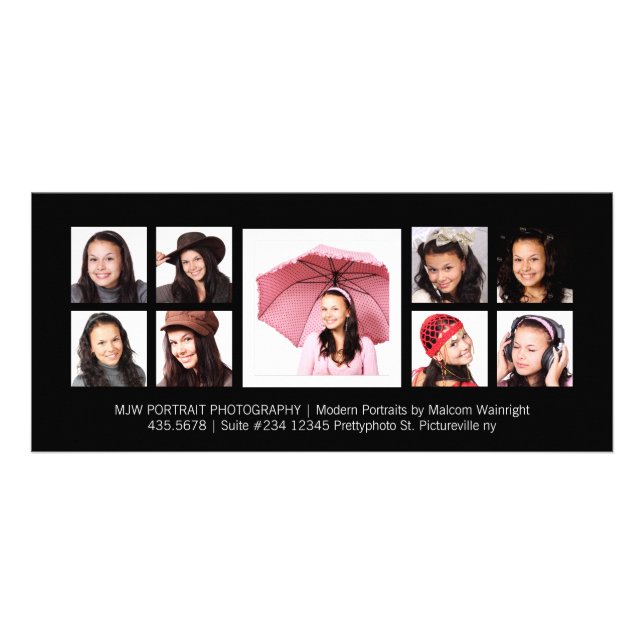 Carte Publicitaire Pro photographie de portraits modernes (Devant)