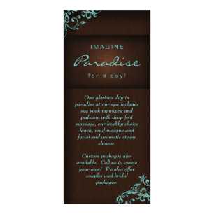 Carte Publicitaire Rack Card Floren Linen Salon Spa Blue Brown