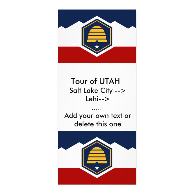 Carte Publicitaire Rack Card with Flag of Utah, USA (Devant)