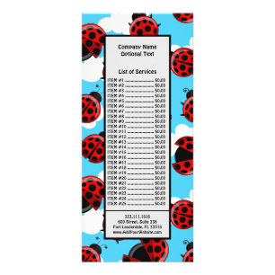Carte Publicitaire Red Ladybug Beetle Insect Lover Black Hearts