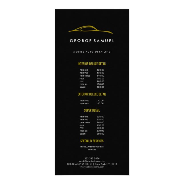 Carte Publicitaire Réparation de voiture personnalisée et détails d'a (Devant)