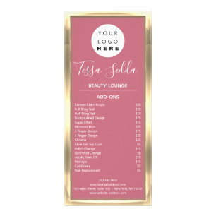 Carte Publicitaire Rose d'or Pedicure pour manucure à ongles