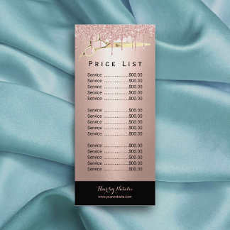 Carte Publicitaire Rose Gold Parties scintillant Drives Salon de chev
