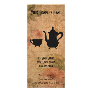 Carte Publicitaire Roses vintages et thé