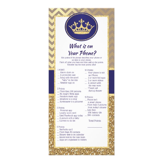 Carte Publicitaire Royal Prince What on Your Phone Game (Devant)