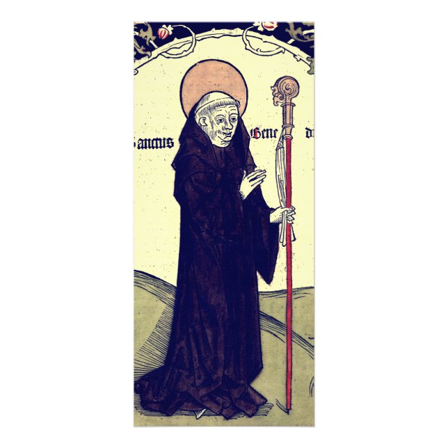 Carte Publicitaire Saint Benoît de Nursia Abbé du Monte Cassino (Devant)