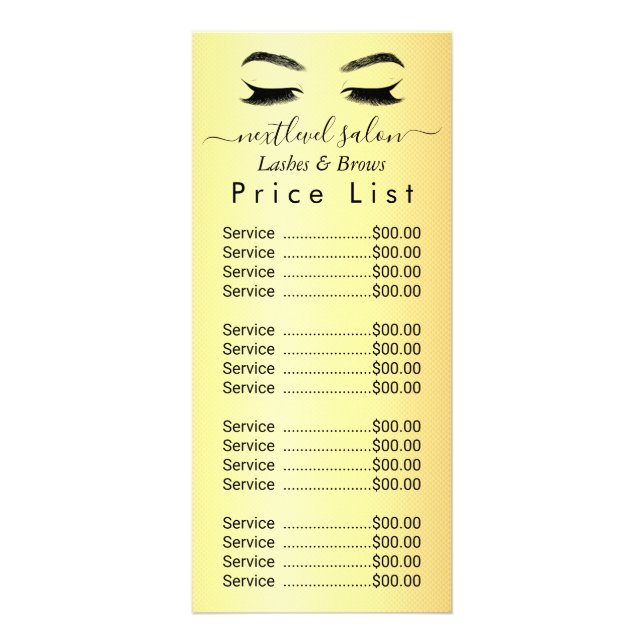 Carte Publicitaire Salon de beauté Golden Lashes & Brows (Devant)