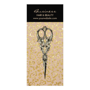 Carte Publicitaire Salon des cheveux Leopard doré Vintage de l'ancie