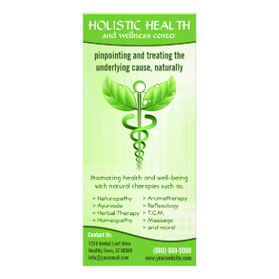 Carte Publicitaire Santé holistique Médecine alternative Caduceus