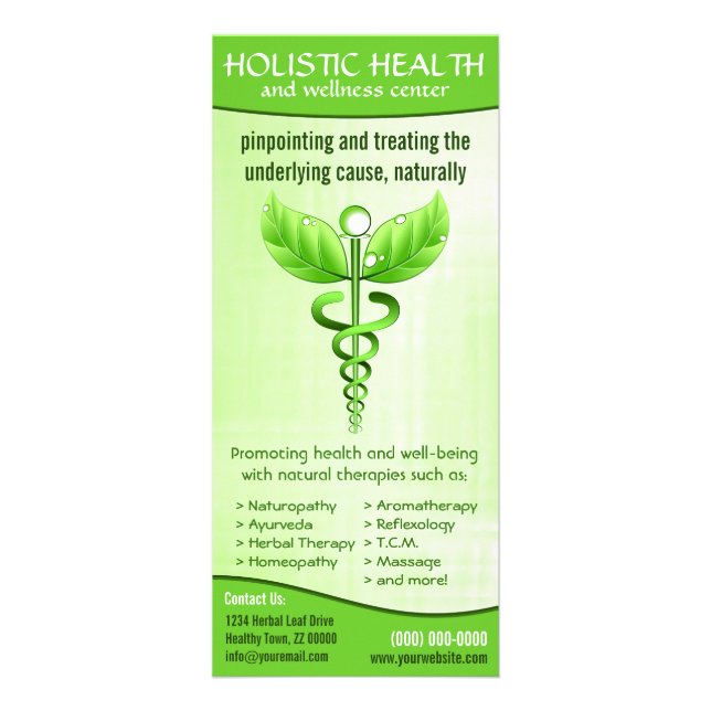 Carte Publicitaire Santé holistique Médecine alternative Caduceus (Devant)