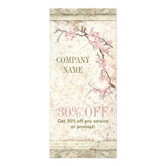 Carte Publicitaire santé holistique Yoga Zen Cerise SPA Blossom Sakur (Devant)