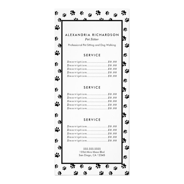 Carte Publicitaire Service d'installation pour animaux de compagnie M (Devant)