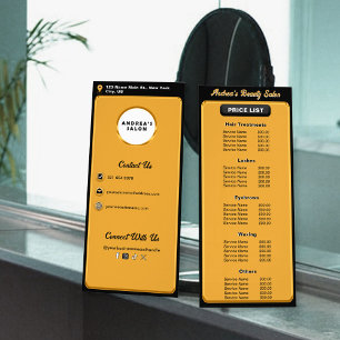 Carte Publicitaire Services de Salon Logo Or Noir Minimaliste Moderne
