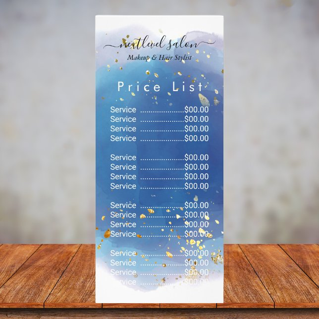 Carte Publicitaire Signature holographique Script moderne Parties sci (Holographic Signature Script Modern Glam Glitter Rack Card
)