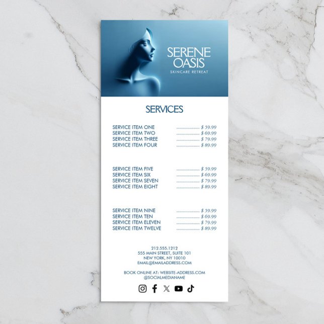 Carte Publicitaire Soins de beauté sereins, Massage, Spa (Créateur téléchargé)