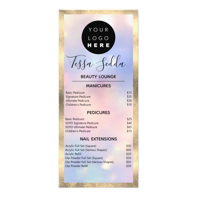 Carte Publicitaire Spa de maquillage de cheveux Manucure Pedicure (Devant)