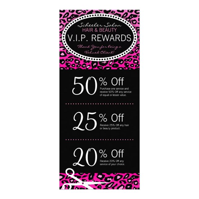 Carte Publicitaire Specials roses de bons de salon d'empreinte de (Devant)