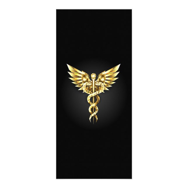 Carte Publicitaire Symbole Polygonal Or Caduceus (Devant)