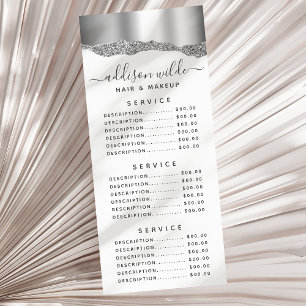 Carte Publicitaire Tarif de la prestation de glamour Silver Glitter D