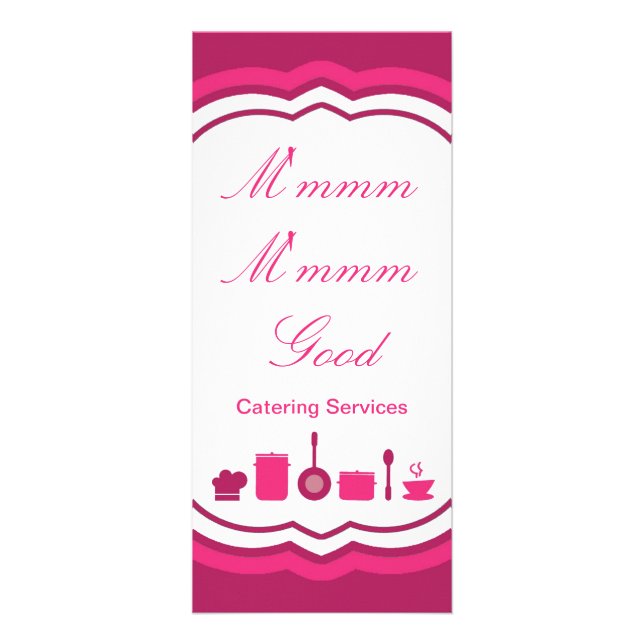 Carte Publicitaire Tarifs de 4"x9" Hot Pink Restauration (Devant)