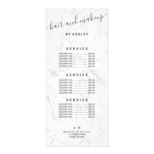 Carte Publicitaire typographie élégante maquillage en marbre blanc te