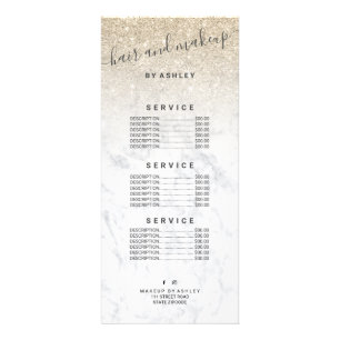 Carte Publicitaire typographie élégante marbre clair or parties sci