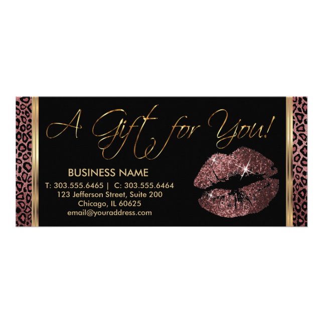 Carte Publicitaire Un certificat cadeau Dark Rose Lipstick 💋 Entrepr (Devant)
