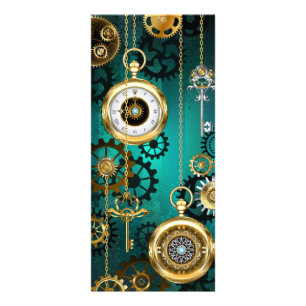 Carte Publicitaire Veille bijoux Steampunk sur un Arrière - plan vert