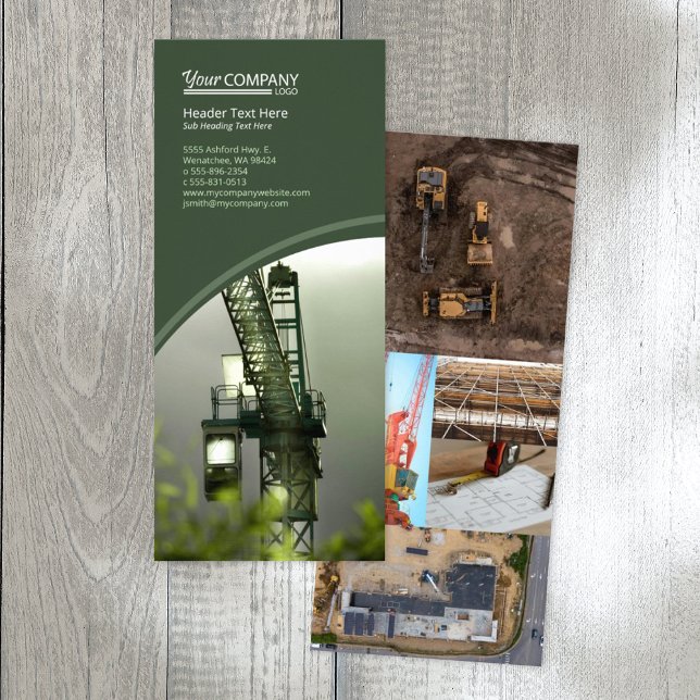 Carte Publicitaire Vert olive, Carrelage Photos (olive green company branded rack card, hunter green brochure template with logo, green flyer design)