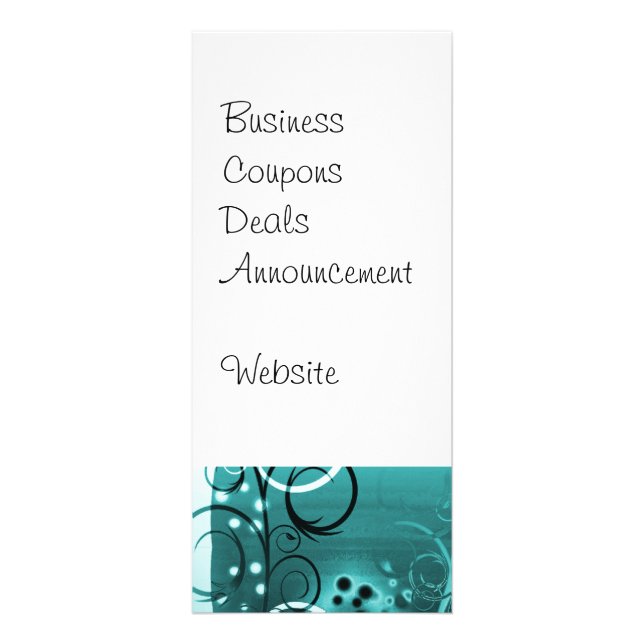 Carte Publicitaire Vignes Abstraites Florales Aqua Blue Girly Cadeaux (Devant)