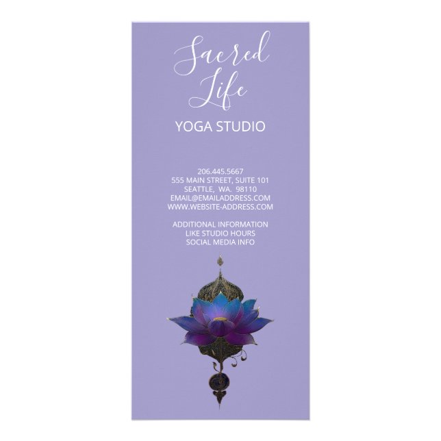 CARTE PUBLICITAIRE VIOLET ORACLE | EMBLÈME DU LOTUS MYSTIQUE (Dos)