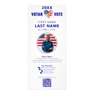 Carte Publicitaire VOTAR VOTE Espagnol Anglais Bilingue Politique
