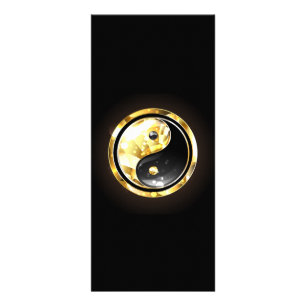 Carte Publicitaire Yin Yang or sur noir