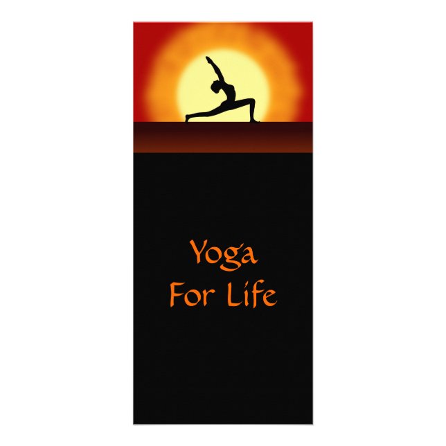 Carte Publicitaire Yoga Sunrise Yoga Pose Silhouette Rackcards (Devant)