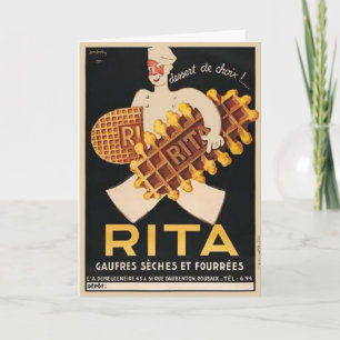 Carte Publicité ancienne pour biscuits Rita