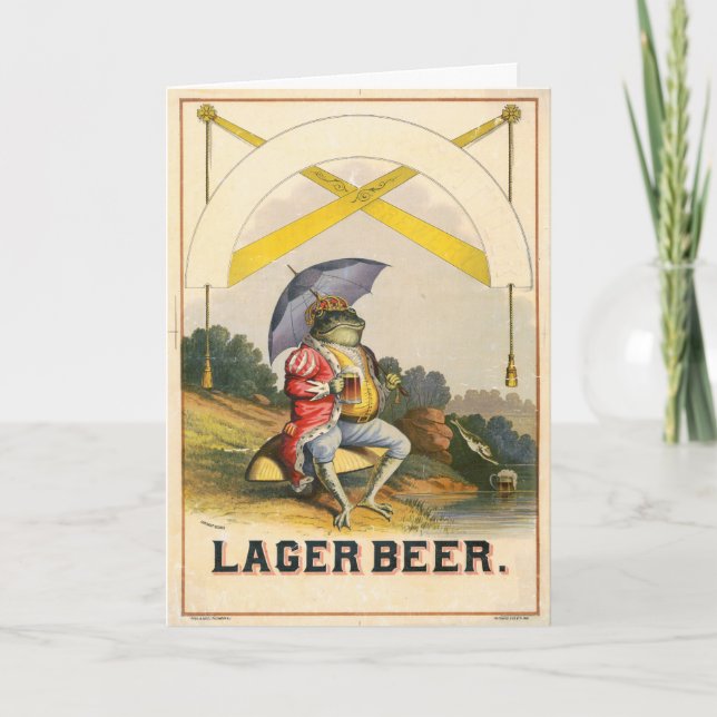 Carte Publicité Vintage de bière Lager (Devant)