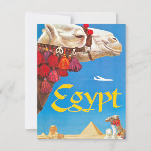 Carte Publicité vintage Egypt Air Travel