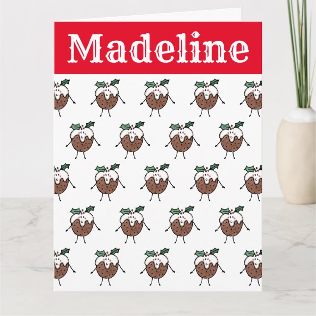 Carte Pudding de Noël personnalisé (Devant)