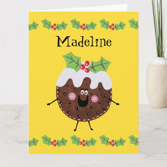 Carte Pudding de Noël personnalisé (Devant)