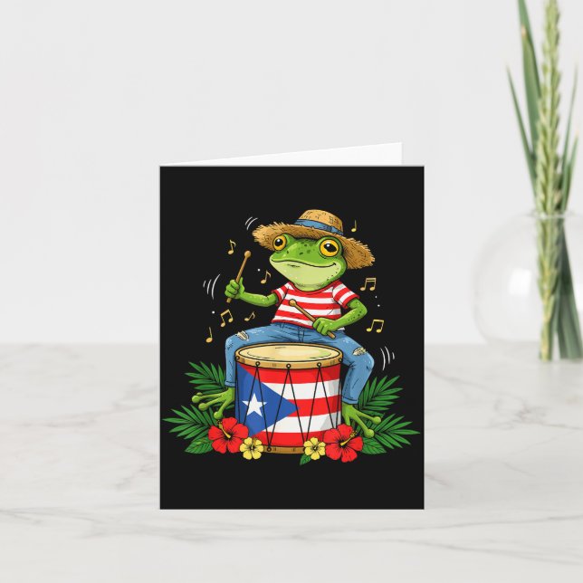 Carte Puerto Rican Flag Coqui Frog Puerto Rico Hispanic  (Devant)