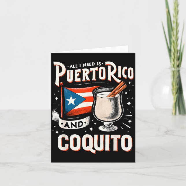 Carte Puerto Rico Puerto Rican Eggnog Christmas Rum Coqu (Devant)