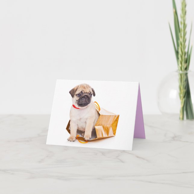 Carte Pug Puppy Dog Blank Greeting Note (Devant)
