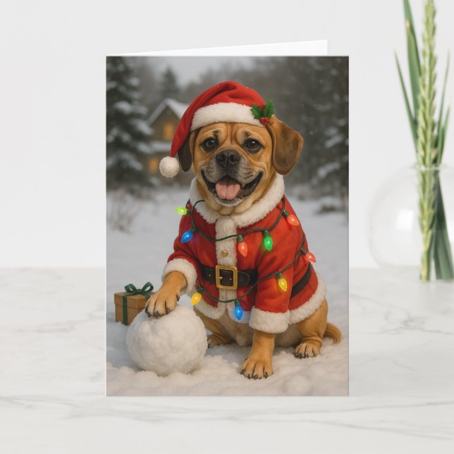 Carte Puggle Christmas Card (Devant)