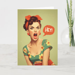 Carte Puissance d'un cri pin-up vintage