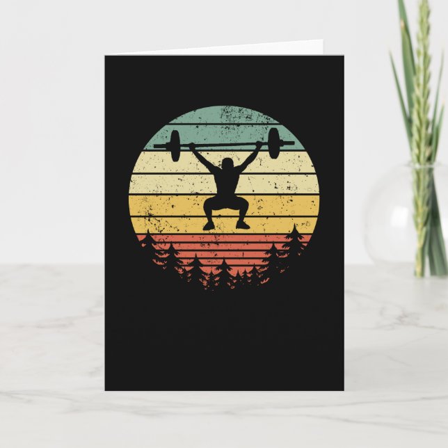 Carte Puissant Bodybuilding Cadeau Retro Sunset (Devant)