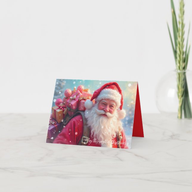 Carte Puisse la magie de Noël Père Noël Greeting Card (Devant)