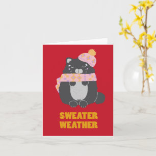 Carte Pull à capuche, écharpe et chapeau rose Kitty