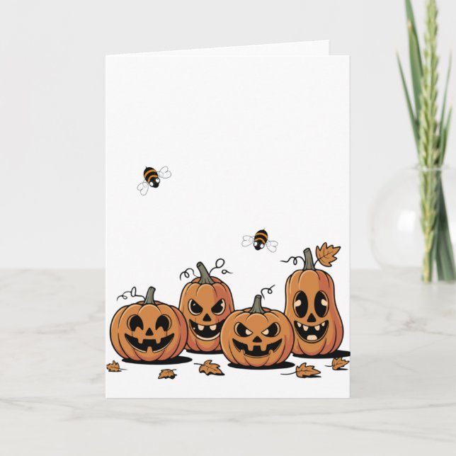 Carte Pumpkin Patch Buzz – Busy Busy Bee Halloween Card (Devant)